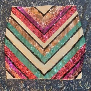 Express Multicolored Sequin Skirt